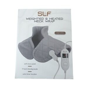 BbO SLF Weighted & Heated Neck Wrap 2.14 lb Gray 9 Heat Levels Auto Timer, OB